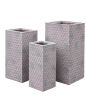Tiempo Purple Brown Planters Set of 3