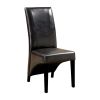Madison Leatherette Parson Chairs Side Chair,Set of 2; Black