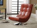 Trinidad Contemporary Swivel Chair, Mahogany Red