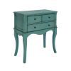 3 Drawer Wooden Hallway Cabinet with Round Knobs, Antique Blue