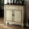 Hazen Country Style  Cabinet, Antique White & Brown