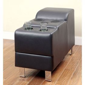 Kemina Black Bonded Leather Match Speaker Console