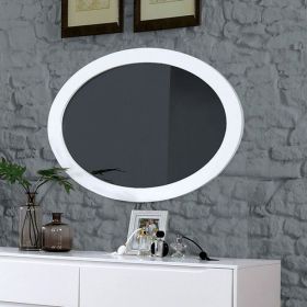Lennart II White Oval Mirror