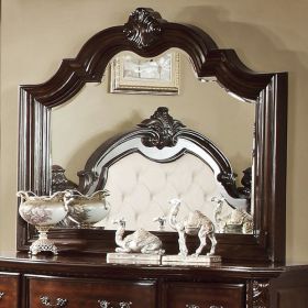Bellefonte Baroque Style Mirror In Brown Cherry Finish