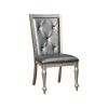 Sarina Contemporary Side Chair, Silver Gray Finish, Set of 2
