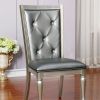 Sarina Contemporary Side Chair, Silver Gray Finish, Set of 2