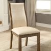 Onway Contemporary Side Chair, Oak & Beige, Set of 2