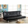 Eddi Contemporary Sofa Futon In Black Finish