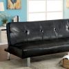 Eddi Contemporary Sofa Futon In Black Finish