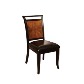 Salida I Transitional Side Chair, Black & Antique Oak Finish, Set of 2