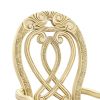 Traditional Wooden Arm Chair with Intricate Carvings, Set of 2,Gold and Brown