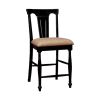 Sabrina Cottage Counter Height Chair With fabric Cushion, Tan & Black, Set of 2