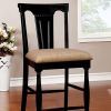 Sabrina Cottage Counter Height Chair With fabric Cushion, Tan & Black, Set of 2