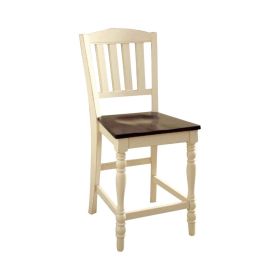 Harrisburg II Cottage Counter Height Chair, White & Dark Oak Finish, Set of 2