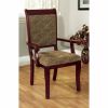 Wooden Flared Back Side Chairs with Textured Fabric Seat, Set of 2, Brown