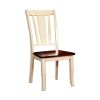 Dover Transitional Side Chair With Wooden Seat, Cherry & White Finsih, Set of 2