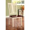 Dover Transitional Side Chair With Wooden Seat, Cherry & White Finsih, Set of 2