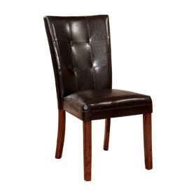 Elmore Contemporary Side Chair With Dark Brown, Antique Oak Finish, Set of 2