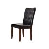 MARSTONE Transitional Side Chair, Brown Cherry & Black, Set of two