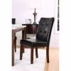 MARSTONE Transitional Side Chair, Brown Cherry & Black, Set of two