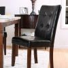 MARSTONE Transitional Side Chair, Brown Cherry & Black, Set of two