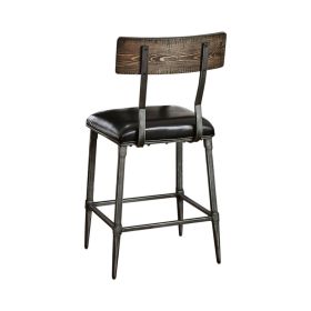 MULLANE Industrial Counter Height Chair, Gray, Set of Two
