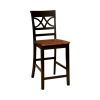 Torrington II Cottage Counter Height Chair With Wooden Seat, Set Of 2