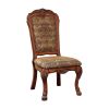 Medieve Traditional Side Chair, Antique Oak Finish, Set Of 2