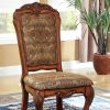 Medieve Traditional Side Chair, Antique Oak Finish, Set Of 2