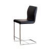 Lodia II Contemporary Counter Height Chair With Black Pu, Set of 2