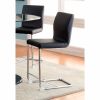 Lodia II Contemporary Counter Height Chair With Black Pu, Set of 2