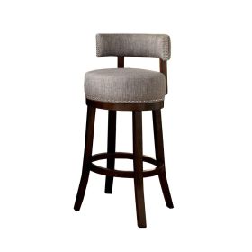 Lynsey Contemporary 29"Barstool With linen Cushion, Light Gray Finish, Set of 2