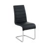 Mauna Contemporary Black Side Chair With Steel Tube, Black Finish, Set of 2