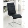 Mauna Contemporary Black Side Chair With Steel Tube, Black Finish, Set of 2