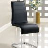Mauna Contemporary Black Side Chair With Steel Tube, Black Finish, Set of 2