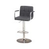 Corfu Contemporary Bar Stool With Arm In Gray