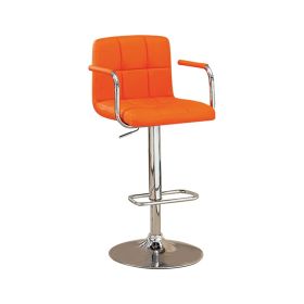 Corfu Contemporary Bar Stool With Arm In Orange