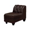Stanford II Traditional Sofa Armless Chair, Brown Leatherette