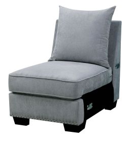 Skyler II Traditional Armless Chair, Gray Finish