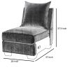 Skyler II Traditional Armless Chair, Gray Finish