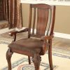 Johannesburg I Traditional Arm Chair, Brown Cherry, Set of 2