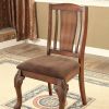 41 Inch Wood Dining Chair, Traditional, Slatted Backrest, Set of 2, Brown