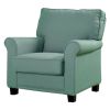 Belem Transitional Accent Chair With blue Flax Fabric