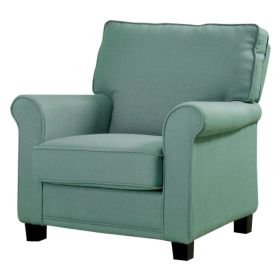 Belem Transitional Accent Chair With blue Flax Fabric