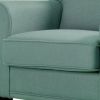 Belem Transitional Accent Chair With blue Flax Fabric
