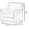 Belem Transitional Accent Chair With blue Flax Fabric