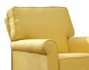 Fabric Accent Chair with Padded Back and Rolled Arms, Yellow