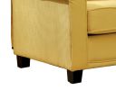 Fabric Accent Chair with Padded Back and Rolled Arms, Yellow