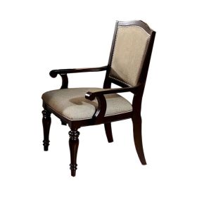 Harrington Transitional Arm Chair, Dark Brown, Set of 2