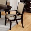 Harrington Transitional Arm Chair, Dark Brown, Set of 2
